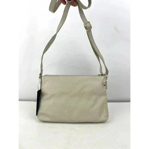 Tommy Hilfiger Beige Pebble Leather Crossbody Purse with Pouch Twice as Nice - Picture 7 of 16